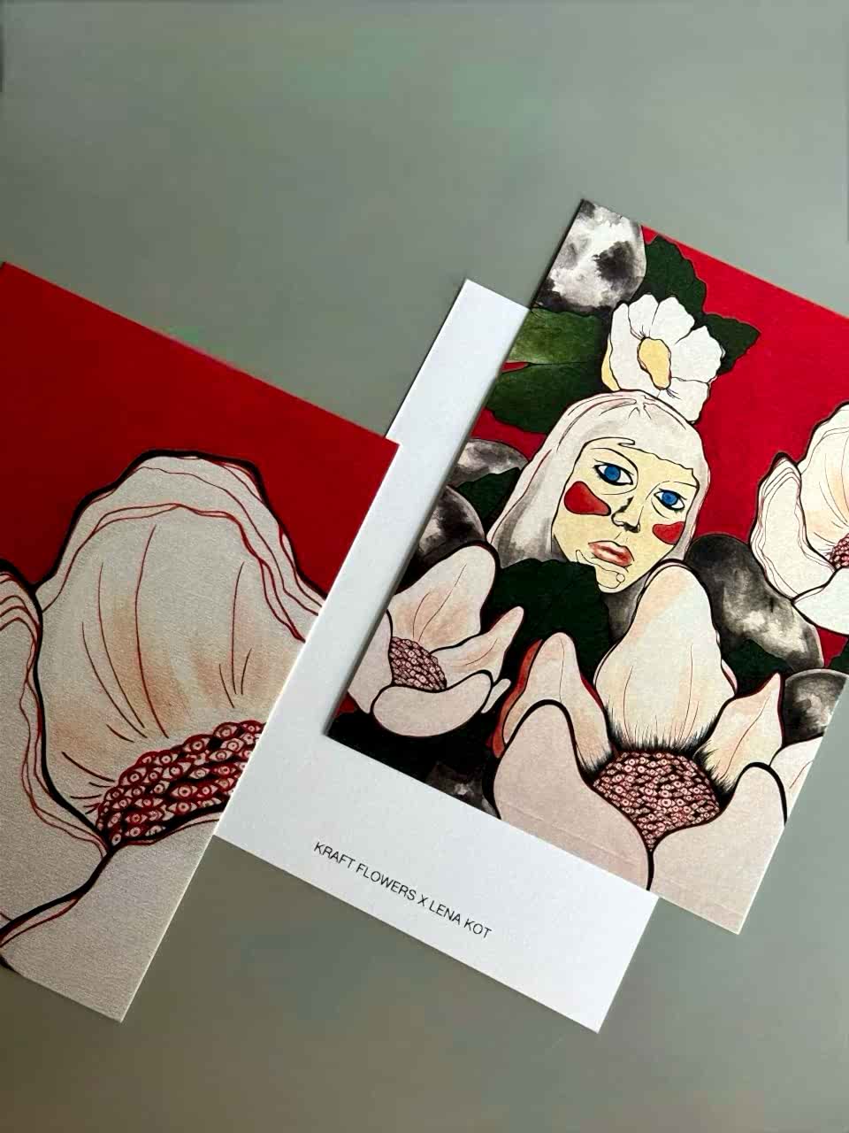 Открытка Kraft Flowers x Lena Kot